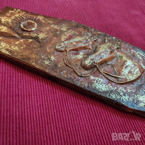 Авторска картина, дърворезба върху стара дъска. , снимка 5 - Картини - 53205259