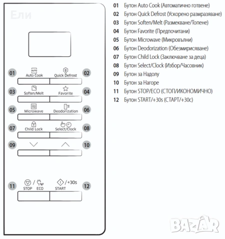 Микровълнова Samsung MS23K3513AK, снимка 5 - Микровълнови - 53050451