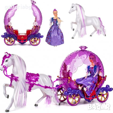 Голям комплект: кукла Пепеляшка с кон и каляска , снимка 4 - Кукли - 39027089