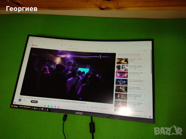 Продавам геймърски извит лед монитор 27'' MSI MAG27CQ 144Hz, снимка 2 - Монитори - 53292117