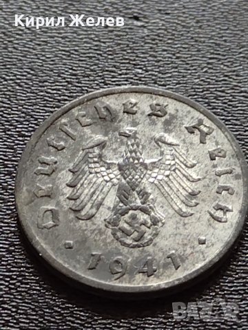 Две монети 1 райхспфенинг 1938г. / 1 райхспфенинг 1941г. Трети райх с СВАСТИКА редки 17385, снимка 11 - Нумизматика и бонистика - 40650393
