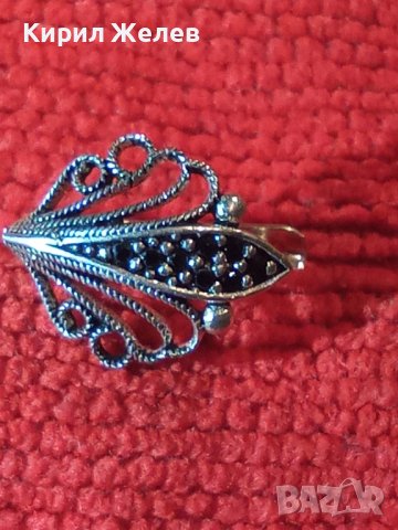 ФИЛИГРАННА ФЛОРАЛНА СРЕБЪРНА ОБЕЦА СРЕБРО 925 с ИНКРУСТИРАНИ МАРКАЗИТИ 25821