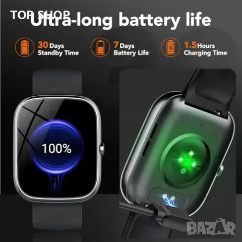 Нов Водоустойчив IP68 смарт часовник за Android/iOS с мониторинг на съня, снимка 6 - Смарт гривни - 49567206