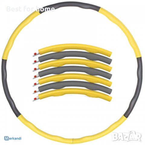 Обръч за въртене Joined Hula Hoop 1 кг* жълто сив
