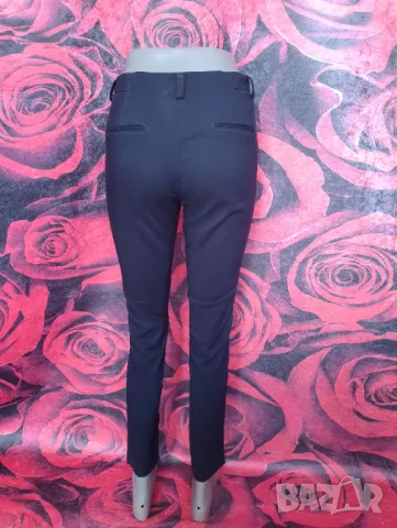 Zara Basic Тъмно син офис панталон с ципове отпред С/М, снимка 2 - Панталони - 49463105