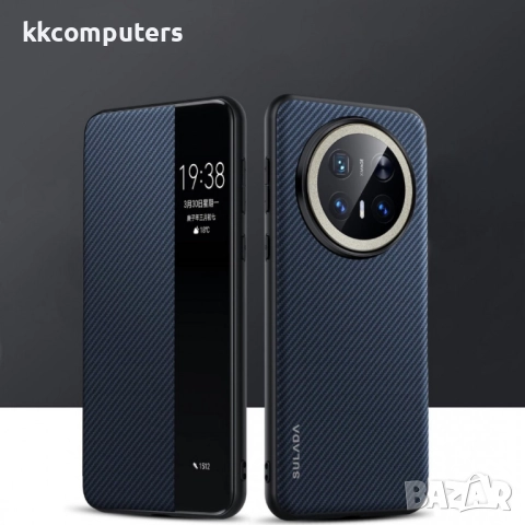 Калъф SULADA Kevlar за Huawei Mate 70 Pro / Mate 70 Pro+ – смарт капак с прозорец, кожена текстура и, снимка 2 - Калъфи, кейсове - 52222427