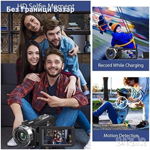 Нова 4K 48MP Видеокамера IR Нощно Виждане 18x zoon +2 Батерии, снимка 3 - Фотоапарати - 43500558