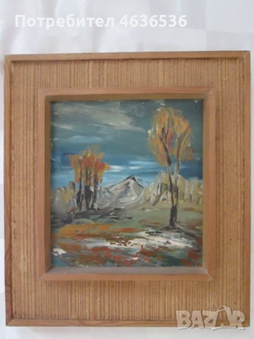 Картина масло, фазер,23х20см., снимка 6 - Картини - 53382047