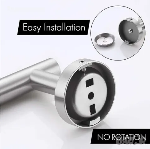 KES Държач за хавлии за баня от неръждаема стомана SUS304 Монтирана на стена 40 см, A2000S40-2 , снимка 3 - Други - 48803743