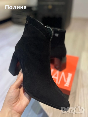 Елегантни черни боти на ток – TendenZ, обувани веднъж, снимка 3 - Дамски боти - 53036617