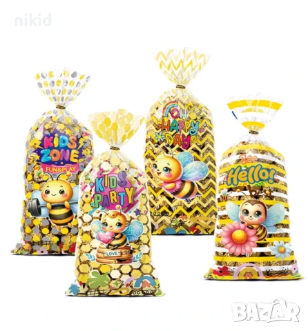 10 бр пчела пчели пчелички подаръчни торбички опаковъчни пликчета сладки ръчна изработка подарък, снимка 3 - Други - 50814254