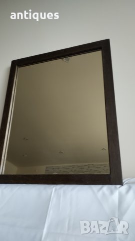 Голямо старо дървено огледало - 85/70см, снимка 3 - Антикварни и старинни предмети - 37002853