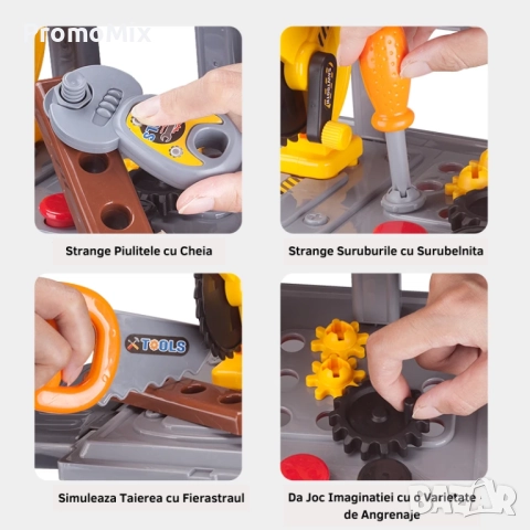 Детски комплект инструменти в раница Tools play set CH010291 2в1 33 части Преносима работилница, снимка 5 - Други - 51451996