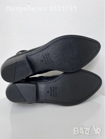 Manilla Grace черни кожени боти размер 38, снимка 5 - Дамски боти - 50876495