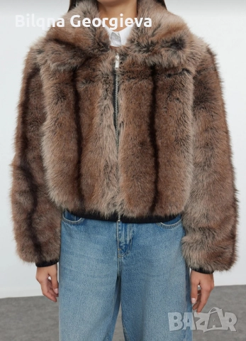 Дамско пухено яке от естествен косъм 