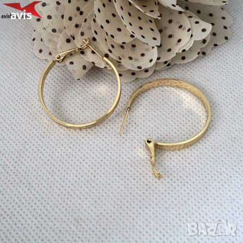 Обеци с 14К златно покритие 2141870, снимка 2 - Обеци - 53568690