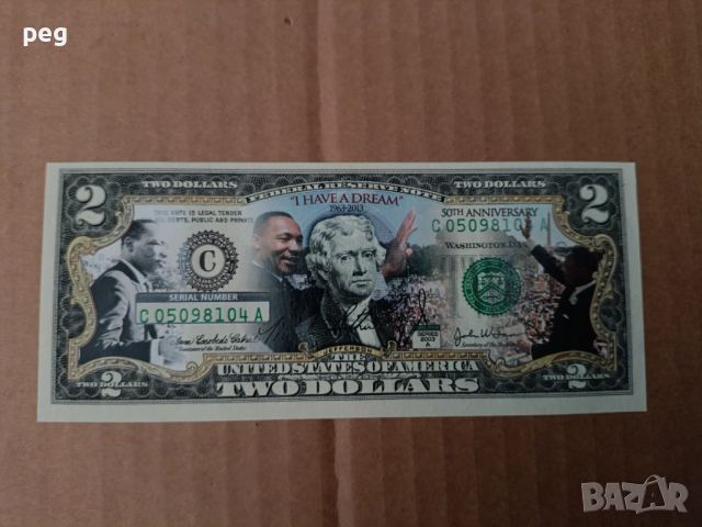 Банкнота $2 /2003A-2009/ colorized , снимка 7 - Нумизматика и бонистика - 39132244
