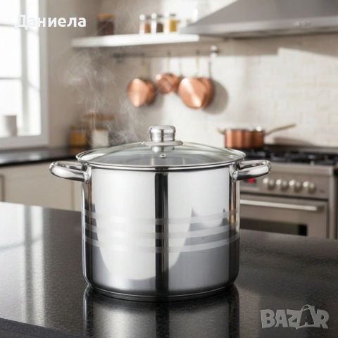 Тенджера Edenberg от неръждаема стомана и многослойно дъно за бързо и равномерно готвене, снимка 4 - Съдове за готвене - 53413750