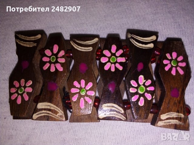 Стара дървена гривна, снимка 3 - Антикварни и старинни предмети - 40486393