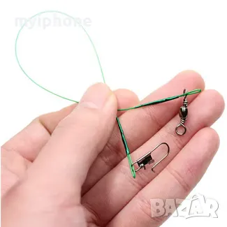 	10 броя/ Метален повод Зелен цвят Дължина 30 см., снимка 2 - Такъми - 49264028