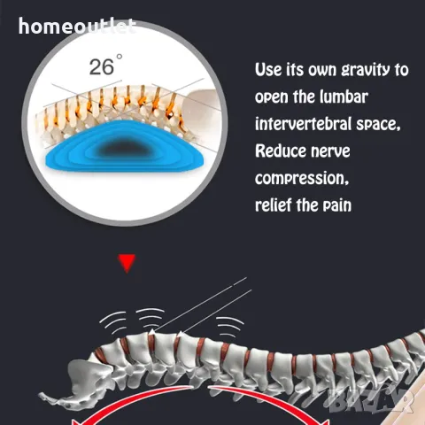 Коригираща облегалка за облекчаване на болките в гърба и кръста, снимка 5 - Йога - 47578941