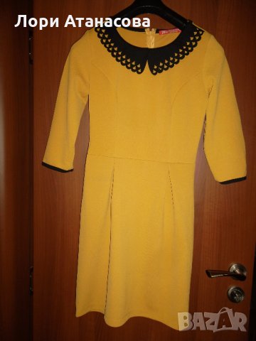 Рокля в цвят камел с дълги ръкави , снимка 6 - Рокли - 26759773