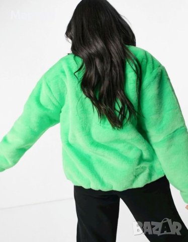 Дамско яке Nike Faux Fur Green - размер XS/S, снимка 3 - Якета - 40677623