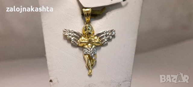 Нова-Златна висулка ангелче-1,52гр/14кр, снимка 2 - Колиета, медальони, синджири - 52738303