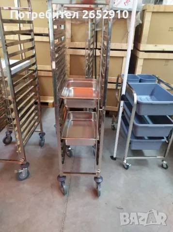 Колички за 15бр. гастронорми 1/1 от неръждаема стомана. ХИТ Цена 309лв/147,76€, снимка 8 - Друго търговско оборудване - 48504154