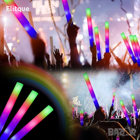 Цветен RGB LED светещ стик от пяна, парти стик , снимка 6 - Лед осветление - 52903625