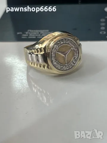 Златен мъжки пръстен 14 карата, снимка 6 - Пръстени - 47327326