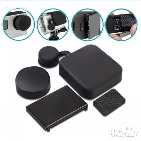 Комплект капачета за GoPro Hero 3+, За корпуса, обектива и батерията, снимка 3 - Чанти, стативи, аксесоари - 28155723