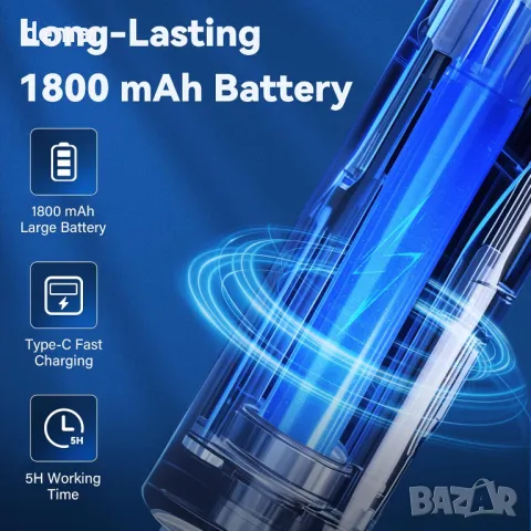 Електрическа ракета за мухи и комари Nymrix, 2 в 1 4100V с акумулаторна батерия 1800 mAh, 2 броя, снимка 4 - Други стоки за дома - 49326066