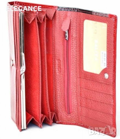 Лачено дамско портмоне от естествена кожа  с вътрешен монетник, снимка 8 - Портфейли, портмонета - 37930623