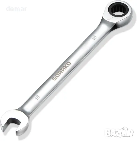 SORAKO тресчотка 18 мм, комбиниран ключ с фиксирана глава, комбиниран ключ с тресчотка