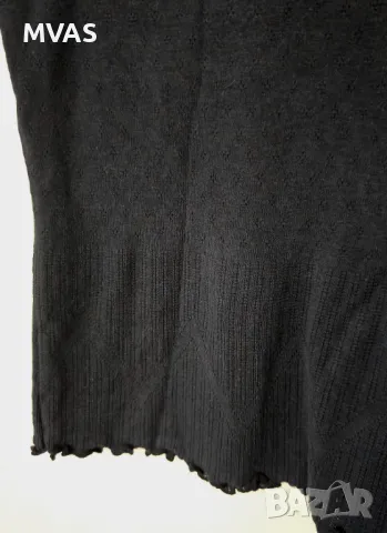 Черен топ потник фина плетка L размер , снимка 3 - Потници - 49755469