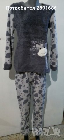 Дамска плюшена пижама различни разцветки, снимка 7 - Пижами - 34232834