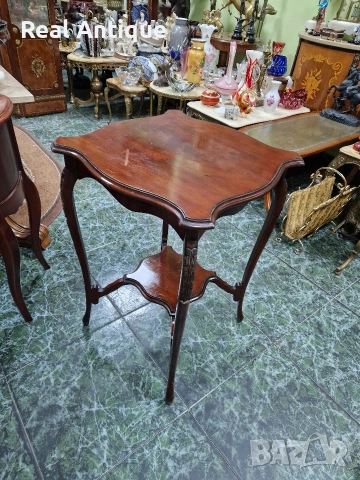 Уникална антикварна английска Едуардинска махагонова масичка , снимка 3 - Антикварни и старинни предмети - 52926802