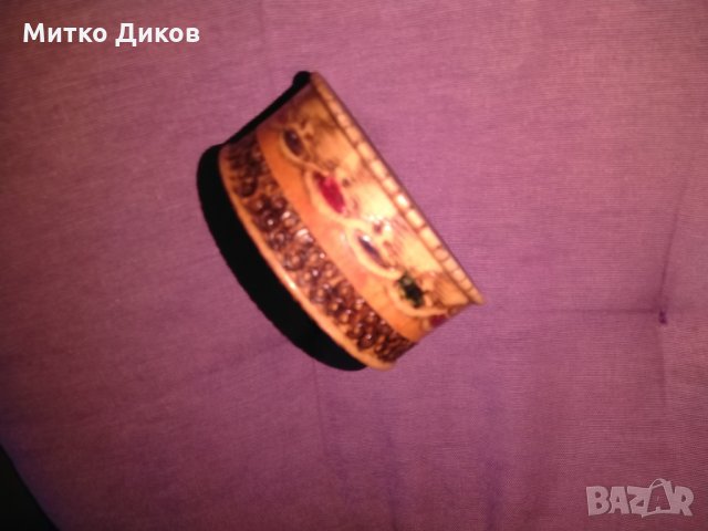 Дървена кутия за бижута от соца и за разни неща фи 74мм и Н -45мм, снимка 2 - Декорация за дома - 27803109