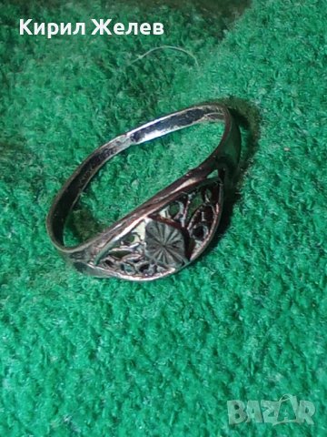 СТАР СРЕБЪРЕН ПРЪСТЕН ВИСОКА ПРОБА СРЕБРО МАЙСТОРСКА ЮВЕЛИРНА РЪЧНА РАБОТА 22246, снимка 3 - Пръстени - 32991889