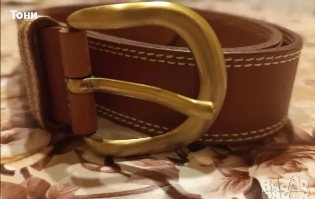 Нов Италиански Дамски Колан Изцяло от Естествена Кожа 125см., снимка 4 - Колани - 50754820