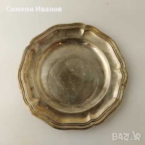 Интересна Дебело Посребрена Чиния 26см  В0143