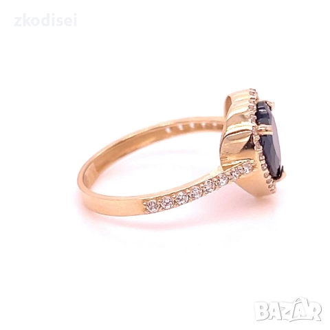 Златен дамски пръстен 2,22гр. размер:53 14кр. проба:585 модел:34393-4, снимка 2 - Пръстени - 51822267