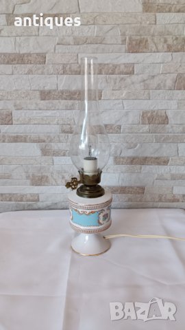 Стара френска порцеланова лампа - PEINT A LA MAIN - T.LIMOGE - Антика, снимка 5 - Антикварни и старинни предмети - 43939722