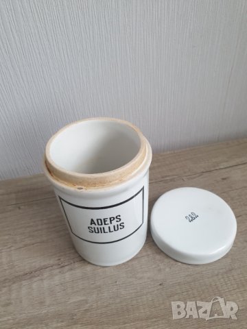 Стар порцеланов аптекарски буркан, снимка 4 - Антикварни и старинни предмети - 40130862