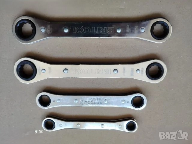 BRITOOL TOOLS 4 броя ключове тресчотки . stanley 2 подвижни ключове-тресчотки 8-14мм и 17-24мм