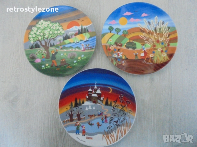 № 8390 Три порцеланови декоративни чинии / пана – Reutter Porzellan  , снимка 5 - Други ценни предмети - 52539989