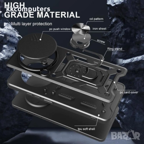 ZTE nubia Focus / Blade A75 5G Удароустойчив калъф с Протектор и Плъзгащ се капак за камерата, Магни, снимка 7 - Калъфи, кейсове - 52121175