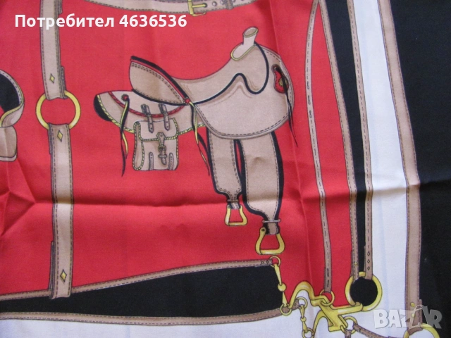 Винтидж Дамски шал MARC LAURY PARIS , 76х76см., снимка 4 - Шалове - 53258800