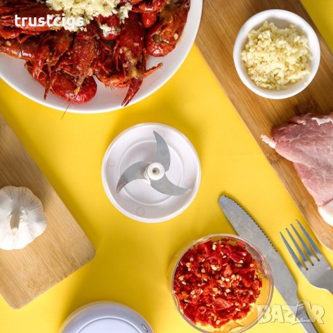 Безжичен мини електрически чопър с USB, снимка 2 - Миксери - 43094896